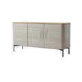 **Buffet contemporain en bois et PVC avec finitions texturées**